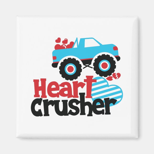 Imán Blue Monster Truck Heart Crusher Valentine (Frente)