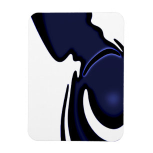Imán Blue Moon: Abstract Blue and White