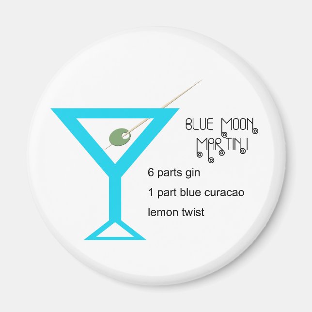 Imán Blue Moon Martini Magnet (Frente)