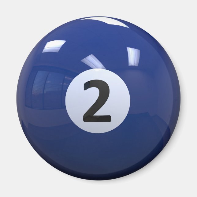 Imán Blue No. 2 Billiard Pool Ball (Frente)