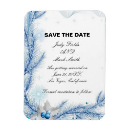Imán Blue Pine Winter Navidades Wedding Salven La Fecha