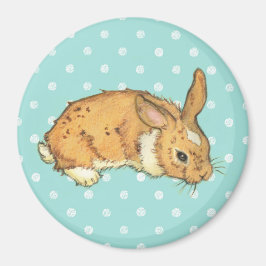 Imán Blue Polka Dot Bunny