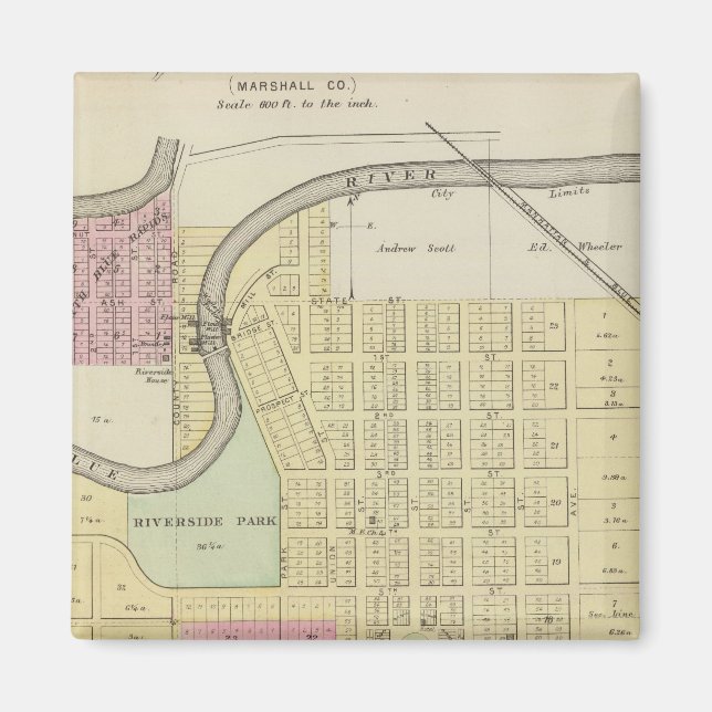 Imán Blue Rapids, Condado de Marshall, Kansas (Frente)