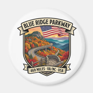 Imán Blue Ridge Parkway EE. UU. viaje legendario por ca