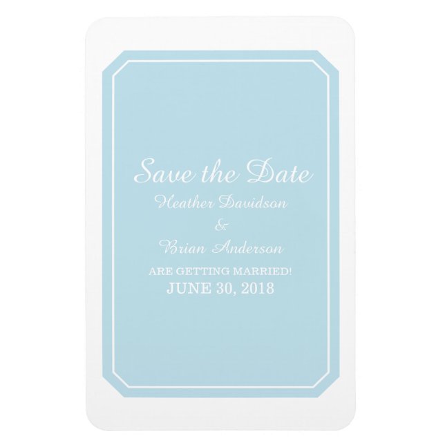 Imán Blue Simply Elegant Save the Date (Vertical)