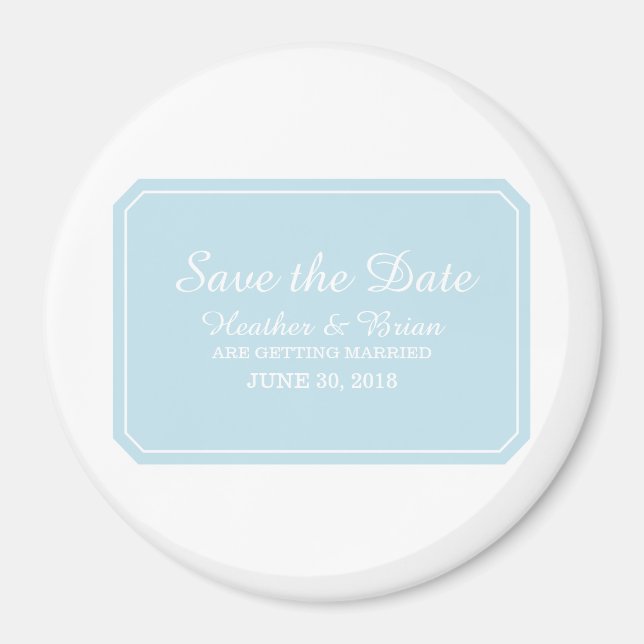 Imán Blue Simply Elegant Save the Date (Frente)