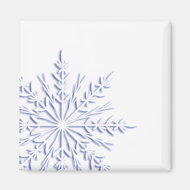 Imán Blue Snowflake on White (Frente)
