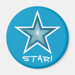 Imán Blue Star fridge 'STAR!' magnet round blue