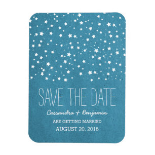 Imán Blue Starry Night Save the Date Premium Magnet