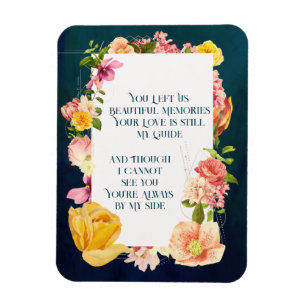 Imán Blue Watercolor Funeral Program Vibrant Floral