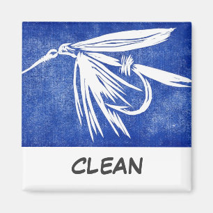 Imán "Blue Wet Fly" Dish Washer Status Magnet