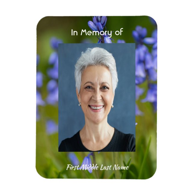 Imán Bluebells Garden Flowers  Memorial Keepsake  (Vertical)