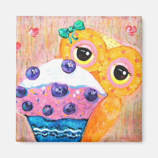 Imán Blueberry Cupcake Love (Frente)