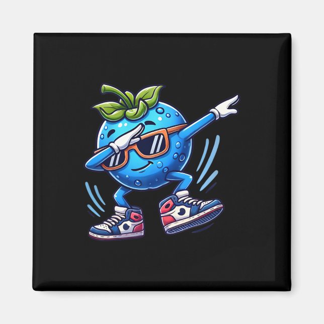 Imán Blueberry Dabbing Dancing Blueberry Fruit (Frente)