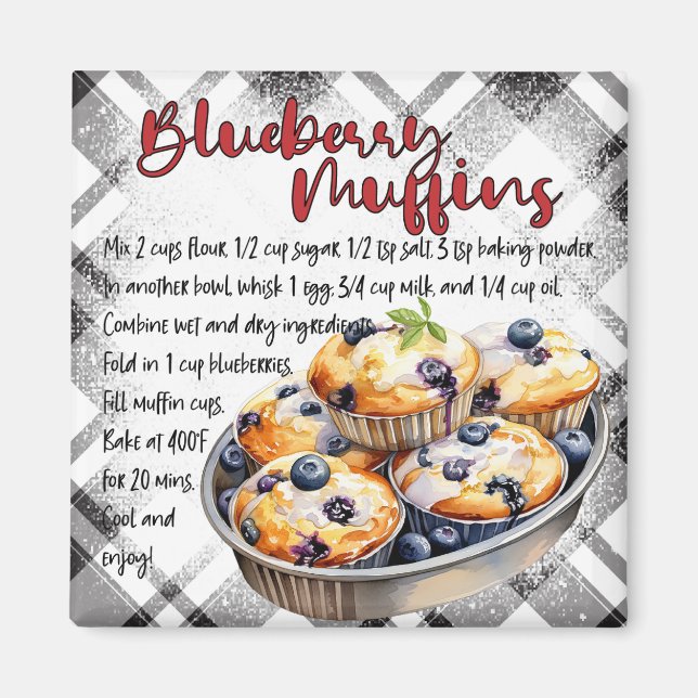 Imán Blueberry Muffins Recipe (Frente)