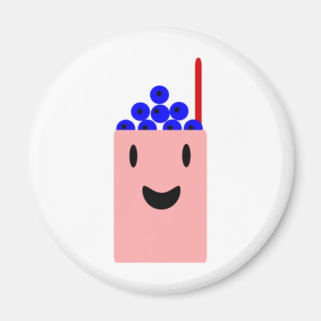 Imán Blueberry Smoothie lindo (Frente)