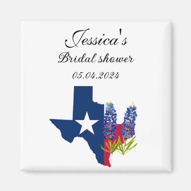 Imán Bluebonnets Flor Texas Floral Brigada Floral (Frente)