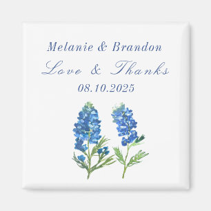 Imán Bluebonnets Floral Blue Boda Gracias
