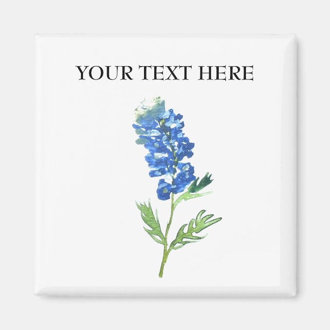 Imán Bluebonnets Texas State Flowe Lupine Watercolor (Frente)