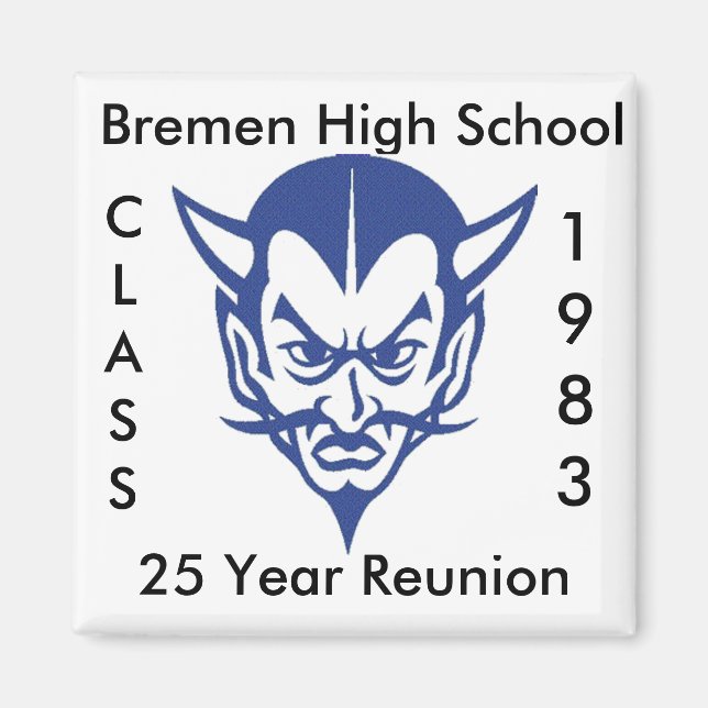 Imán BlueDevil, CLASS, 1983, Bremen High School, 25 ... (Frente)