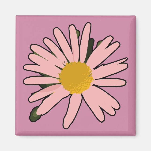 Imán Blühte rosa azul (Frente)
