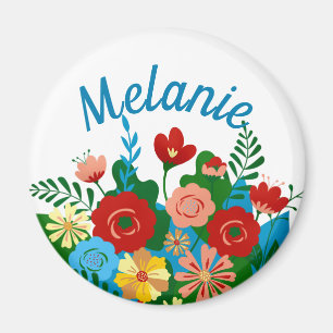 Imán Bluminoso y colorido Bouquet floral personalizado