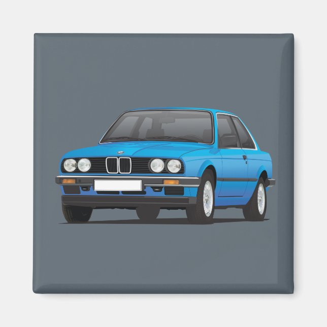 Imán BMW E30 (3-serie) azul (Frente)