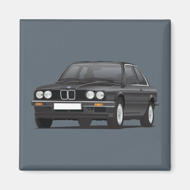 Imán BMW E30 (3-serie) negro (Frente)
