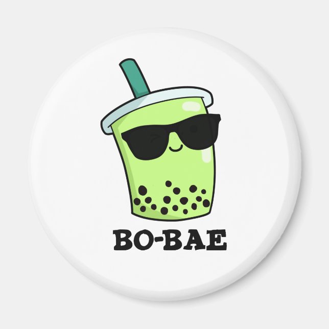 Imán Bo-bae Funny Boba Tea Pun (Frente)