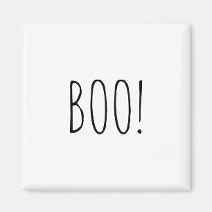 Imán Bo blanco simple tipografía graciosa linda Hallowe