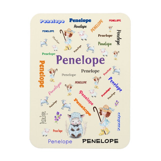 Imán BO PEEP NURSERY RHYME Word Cloud Name College (Vertical)