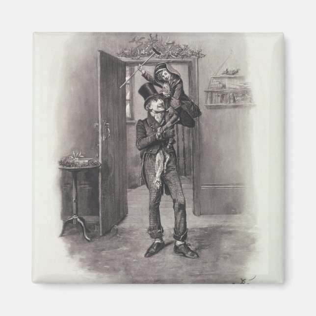 Imán Bob Cratchit y Tiny Tim, de 'Charles Dickens: (Frente)
