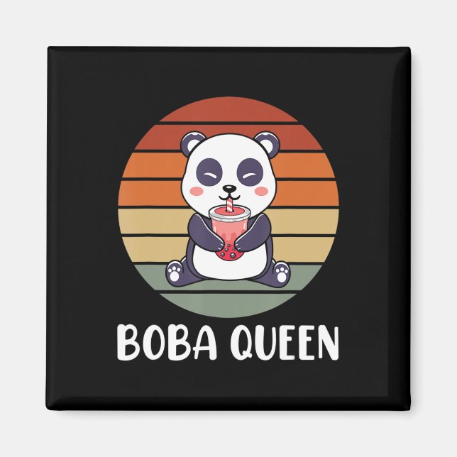 Imán Boba Queen Bubble Tea japonés Cute Panda Anime Ka (Frente)