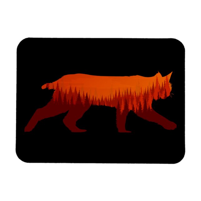 Imán Bobcat Lynx Forest Tree Landscape WilderSun (Horizontal)