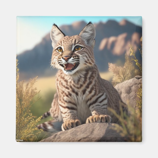 Imán Bobcat Magnet - Vida silvestre Red Lynx (Frente)