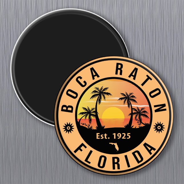 Imán Boca Raton Florida Retro Sunset Beach Souvenirs (Subido por el creador)