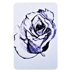 Imán Boceto a mano de flor de rosa
