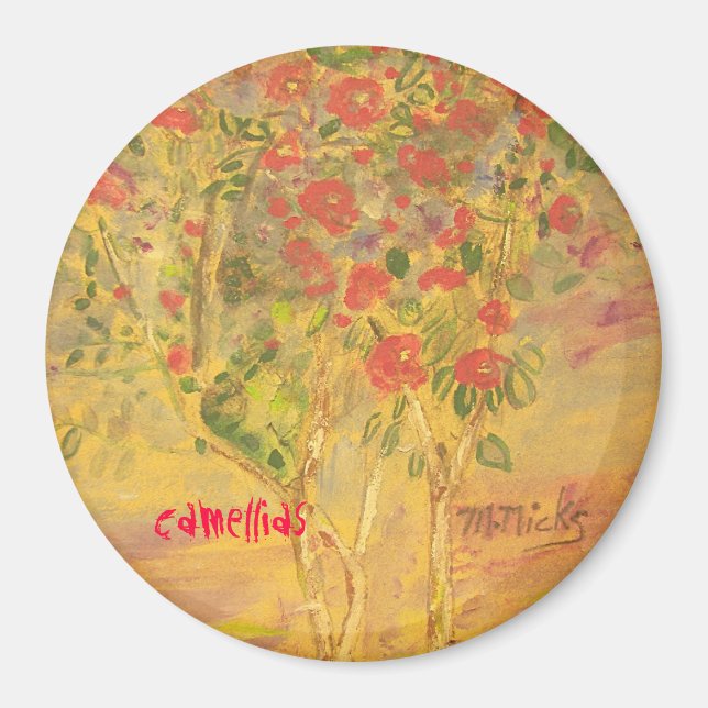 Imán boceto de camellias (Frente)