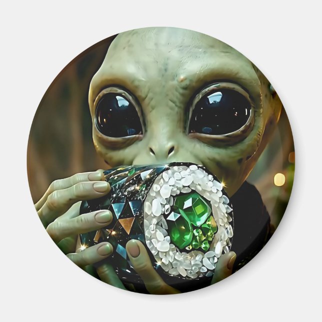 Imán Boceto de comida cristalina y alienígena extraterr (Frente)