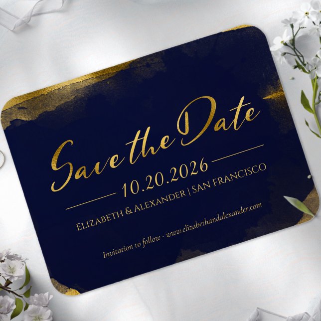 Imán Boda abstracta Guardar las invitaciones de fecha | (Subido por el creador)