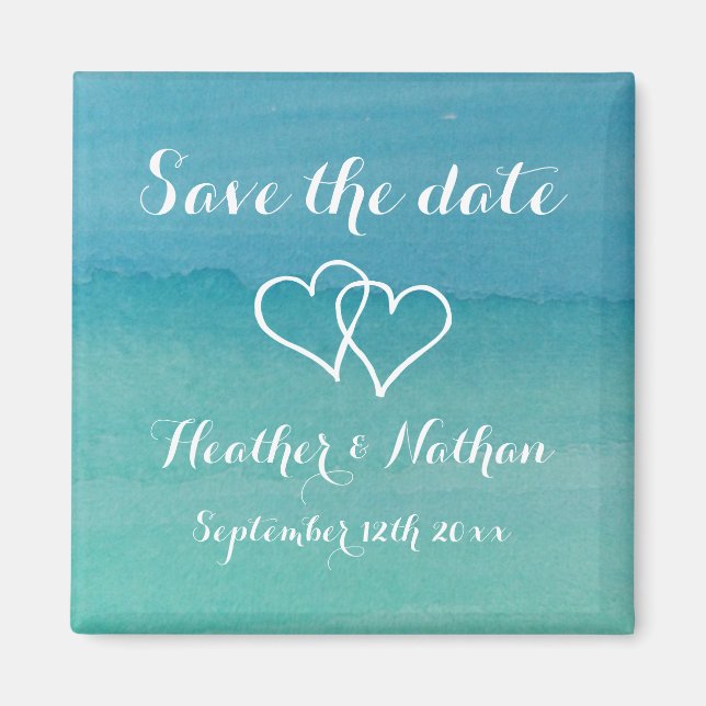 Imán Boda acuática azul Aqua salva los imanes de fecha (Frente)