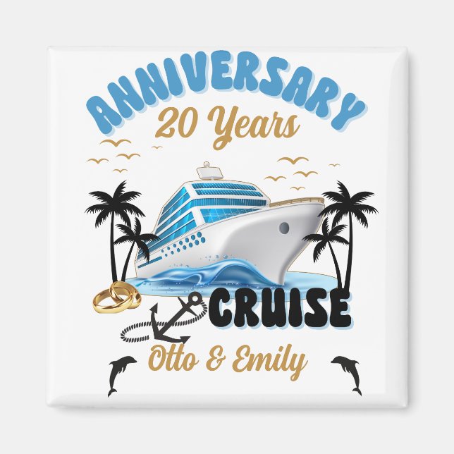 Imán Boda Aniversario Cruise Pareja (Frente)
