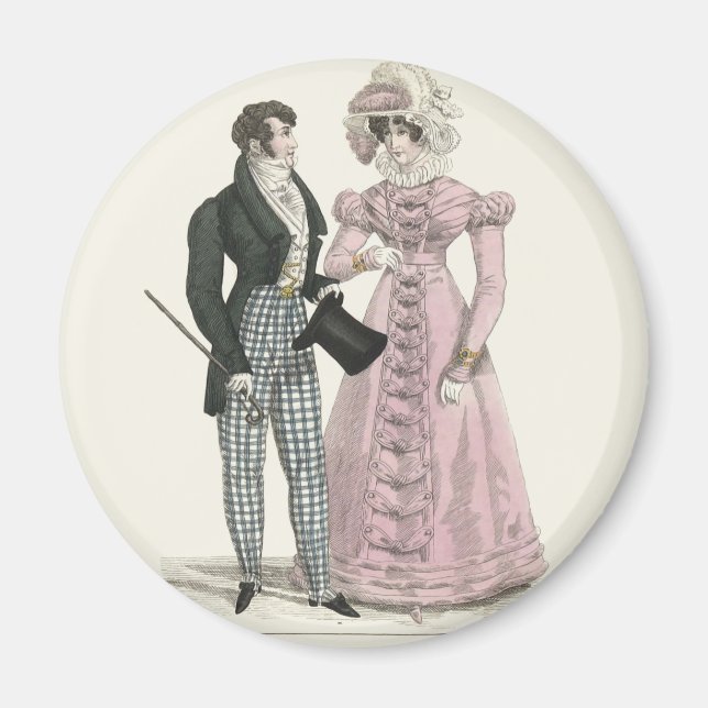 Imán Boda antigua de hombre y mujer Moda 1823 (Frente)
