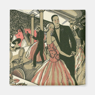 Imán Boda Art Déco Vintage, Primer Baile de Recién Casa