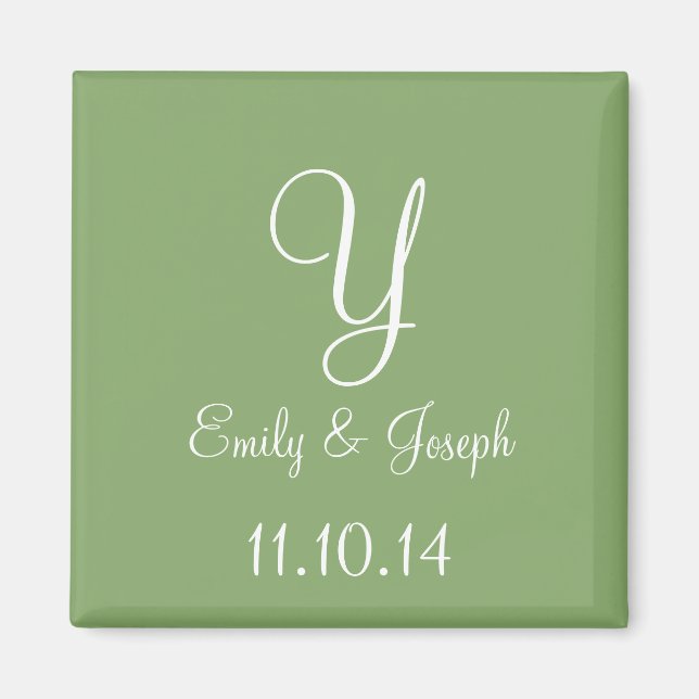 Imán Boda Asparagus Cute Monocromático (Frente)