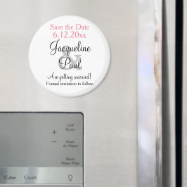 Imán Boda blanca rosa salva la fecha