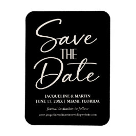 Imán Boda Blanco y Negro Letra Cursiva en Sitio Web