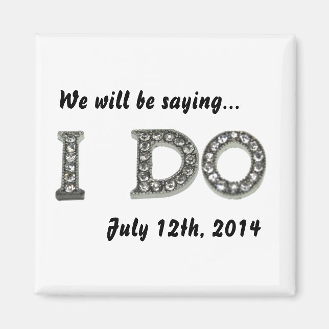 Imán Boda Bling Save the Date Magnet (Frente)