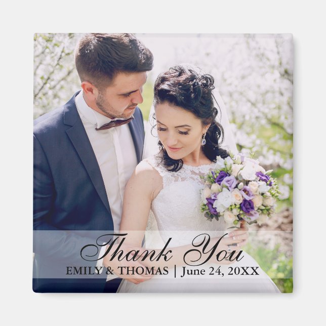 Imán Boda Bride y Groom Photo Magnet S W (Frente)