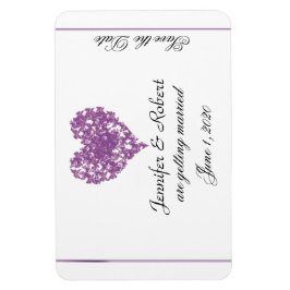 Imán Boda cardíaca morada mariposa salva la fecha